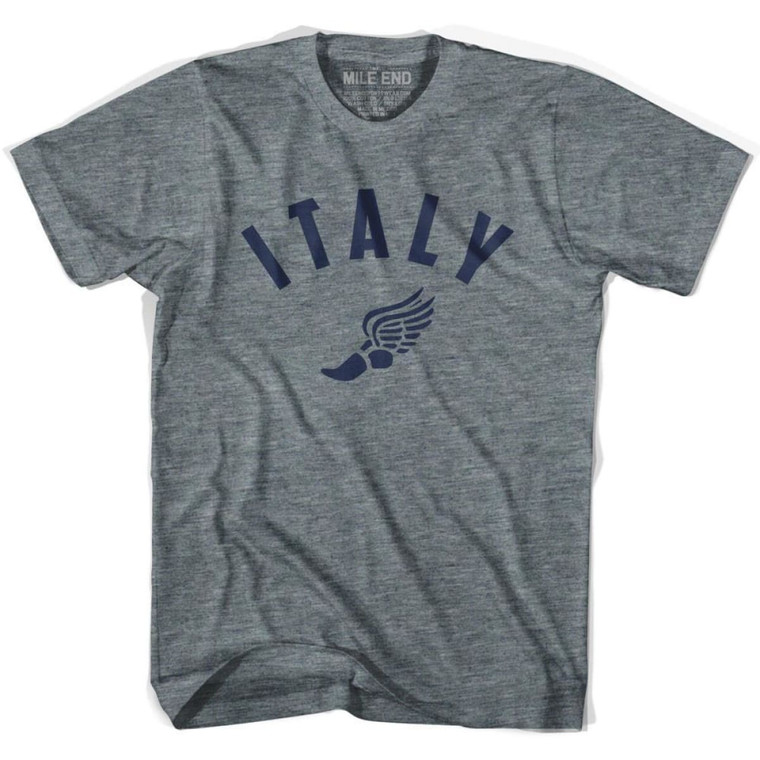 Italy Running Winged Foot T-Shirt - Athletic Grey Tri-Blend - XL - Final Sale - M2