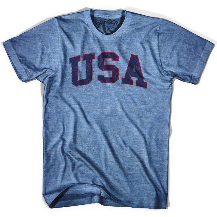USA Vintage T-Shirt - Athletic Blue Tri-Blend - Medium - Final Sale - M2
