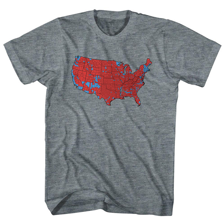 Election Map 2024 T-Shirt - Athletic Grey Tri-Blend - XL - Final Sale - M8