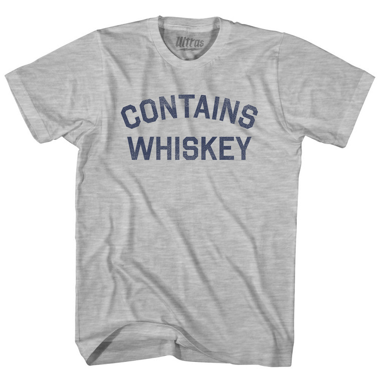 Contains Whiskey Cotton T-Shirt - Grey Heather - Large - Final Sale - M8