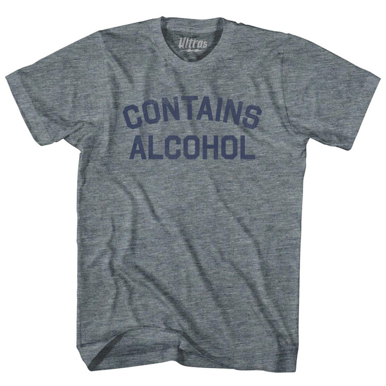 Contains Alcohol T-Shirt - Athletic Grey Tri-Blend - Men's Medium - Final Sale - M12