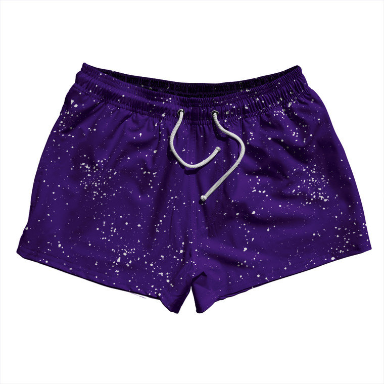 Purple Lakers and White Splatter Swim Shorts 3.5" - Small - Final Sale - MS