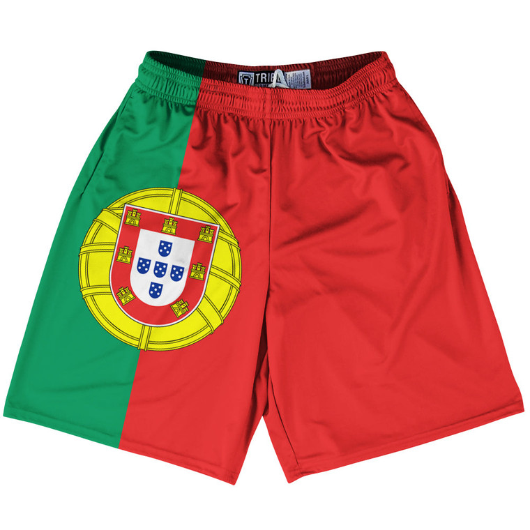 Portugal Country Flag Lacrosse Shorts Made In USA - Portugal Flag Color