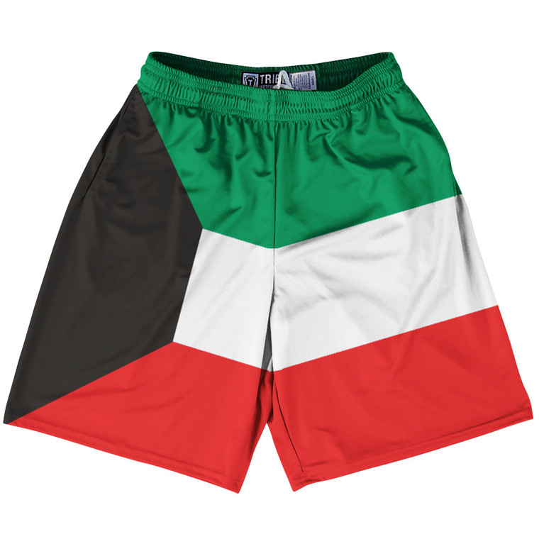 Kuwait Country Flag Lacrosse Shorts Made In USA - Kuwait Flag Color