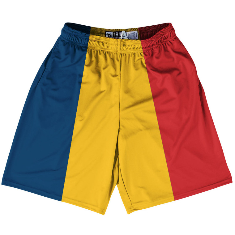 Chad Country Flag Lacrosse Shorts Made In USA - Chad Flag Color