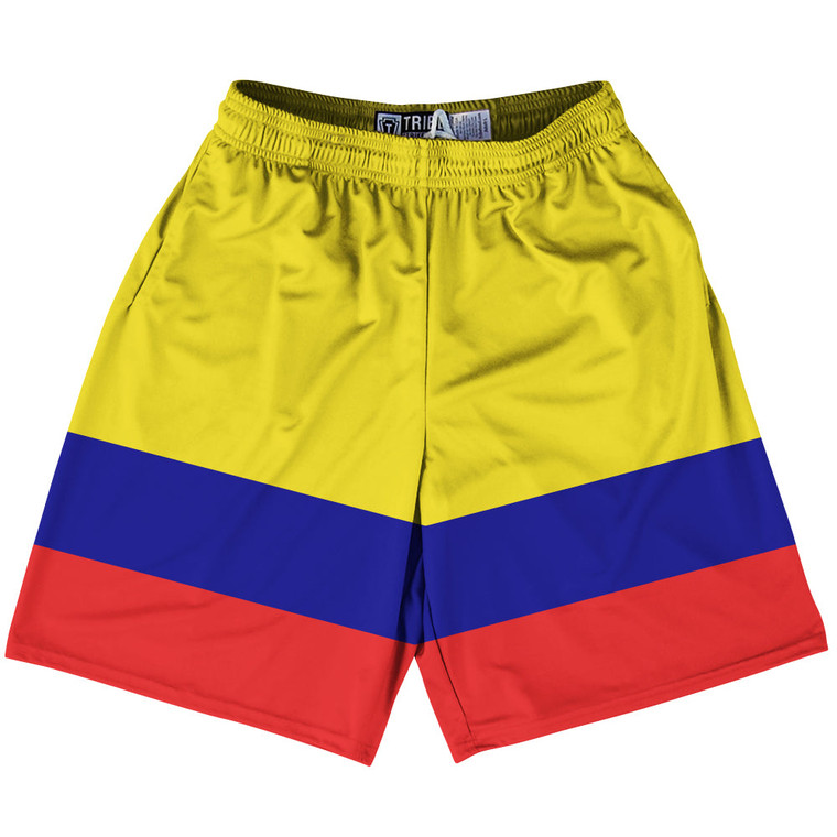 Colombia Country Flag Lacrosse Shorts Made In USA - Colombia Flag Color