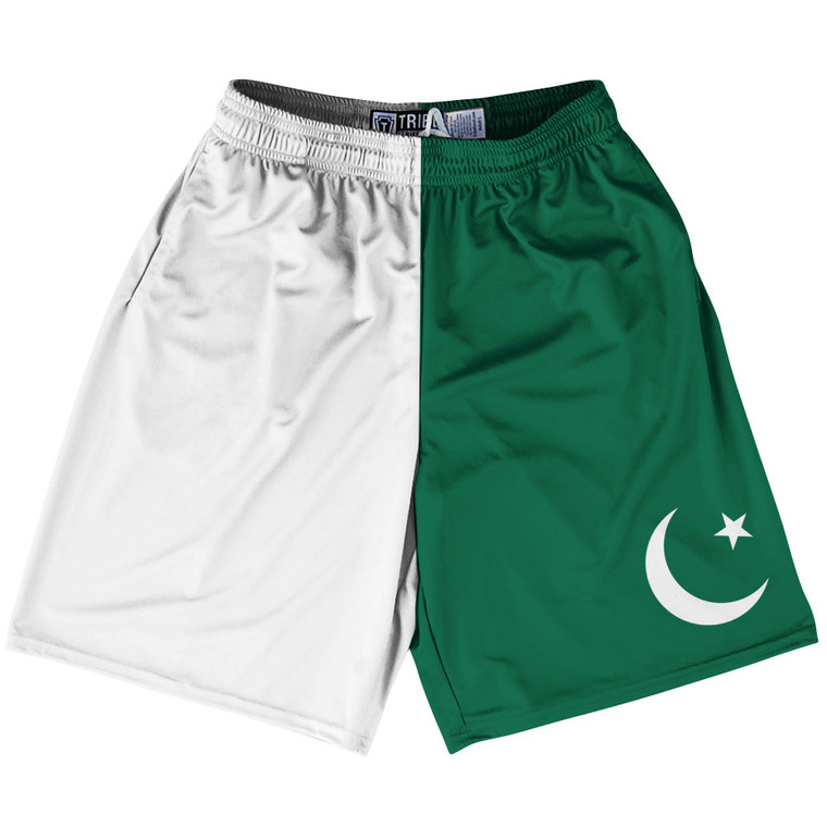 Pakistan Country Flag Lacrosse Shorts Made In USA - Pakistan Flag Color