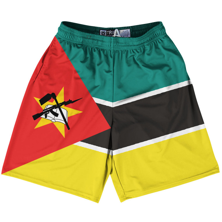Mozambique Country Flag Lacrosse Shorts Made In USA - Mozambique Flag Color
