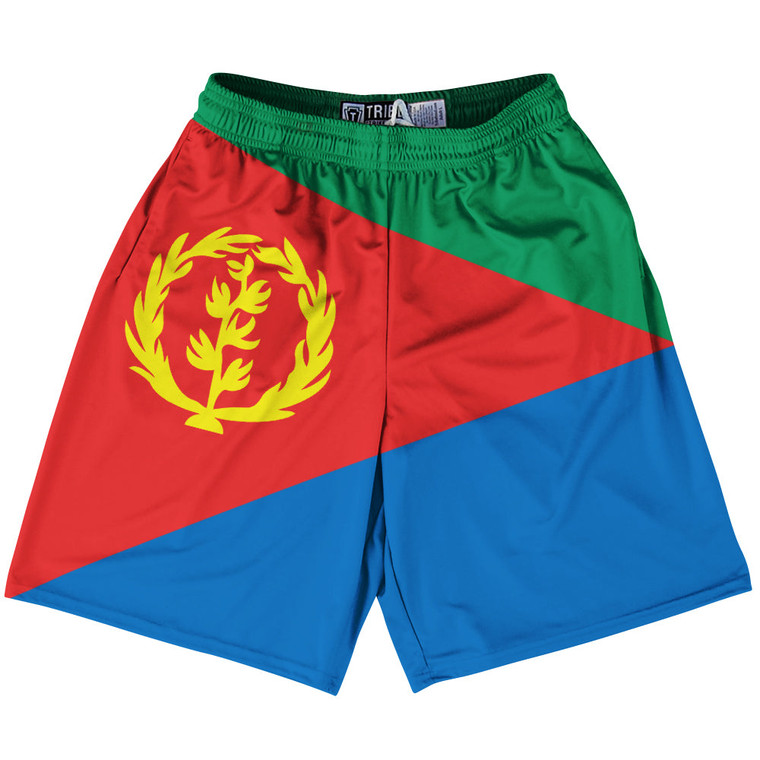 Eritrea Country Flag Lacrosse Shorts Made In USA - Eritrea Flag Color
