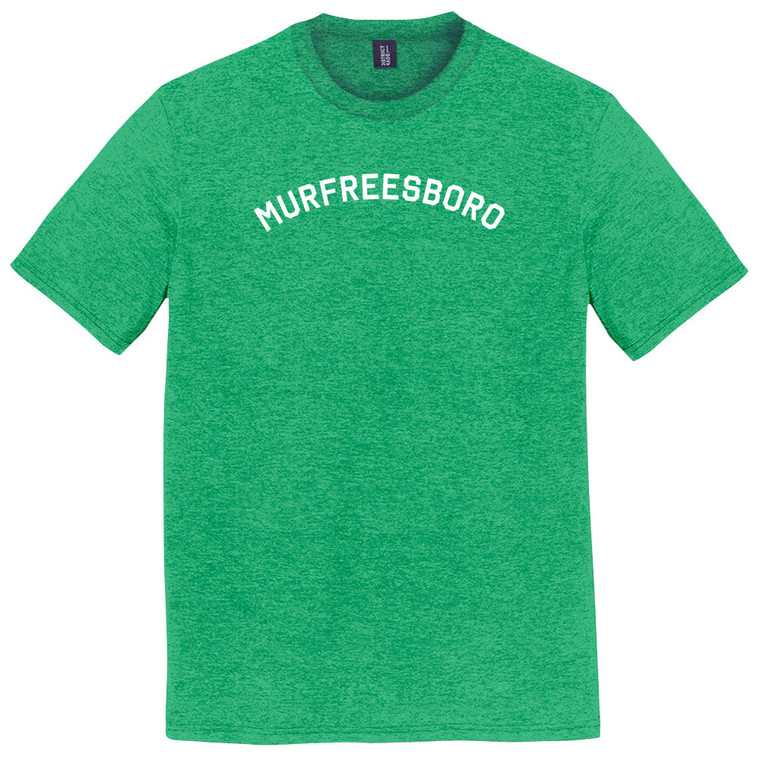 Murfreesboro Text White Font Mens Tri-Blend DTG T-shirt - Green Kelly