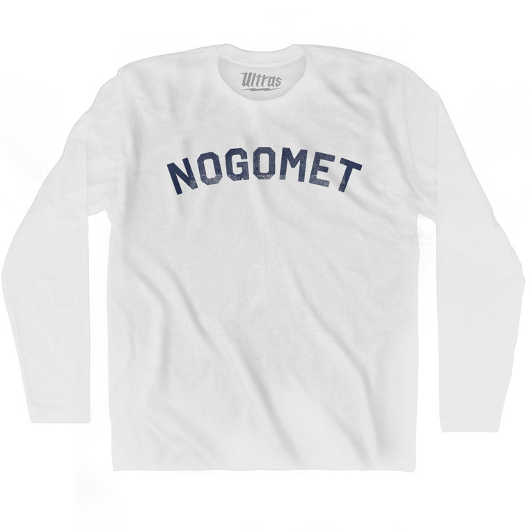 Croatian Nogomet Soccer Adult Cotton Long Sleeve T-shirt - White