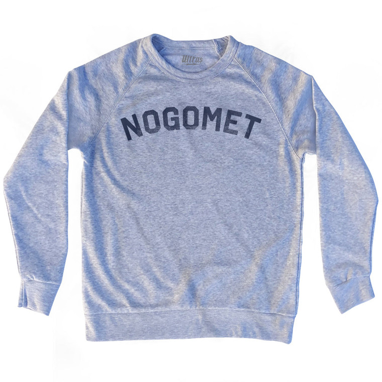 Croatian Nogomet Soccer Adult Tri-Blend Sweatshirt - Heather Grey