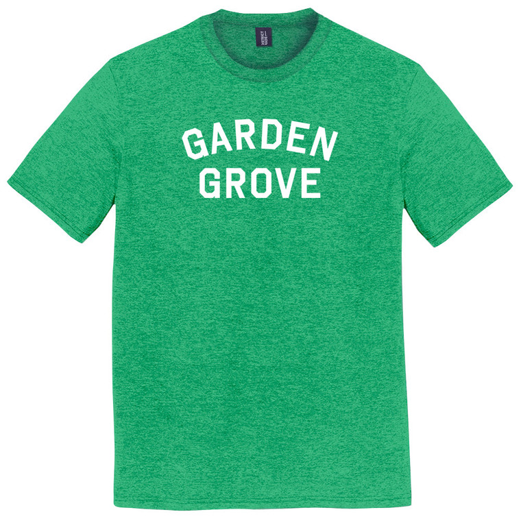 Garden Grove Text White Font Mens Tri-Blend DTG T-shirt - Green Kelly