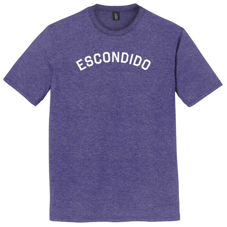Escondido Text White Font Mens Tri-Blend DTG T-shirt - Purple Heather