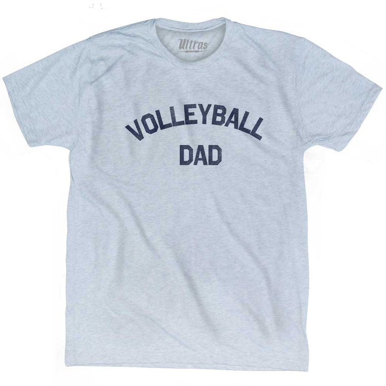 Volleyball Dad Adult Tri-Blend T-shirt - Athletic White