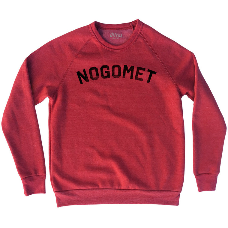 Croatian Nogomet Soccer Adult Tri-Blend Sweatshirt - Cardinal Red