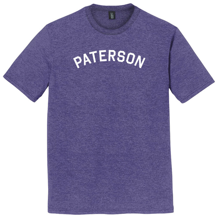 Paterson Text White Font Mens Tri-Blend DTG T-shirt - Purple Heather