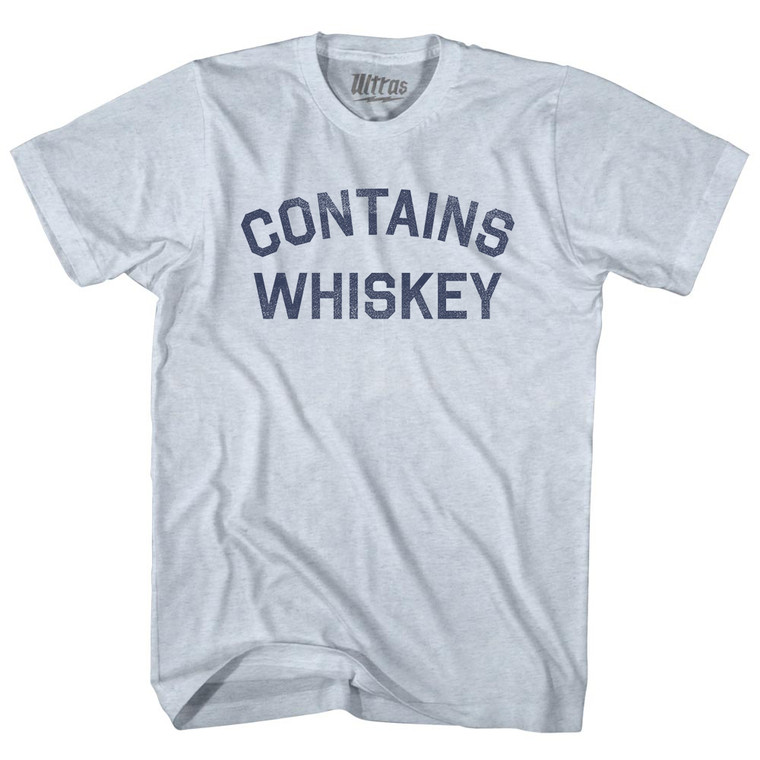 Contains Whiskey T-shirt - Athletic White Tri-blend - Men's 2X - Final Sale - M17