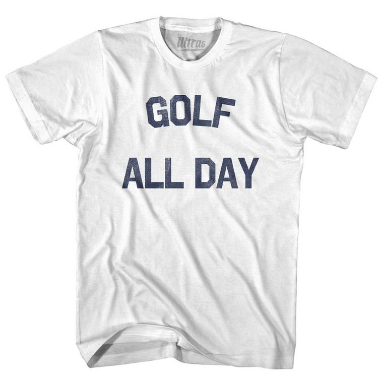 Golf All Day T-Shirt - White Cotton - Men's 2XL - Final Sale - M21