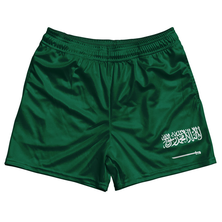 Saudi Arabia Country Flag Rugby Shorts - Green & White