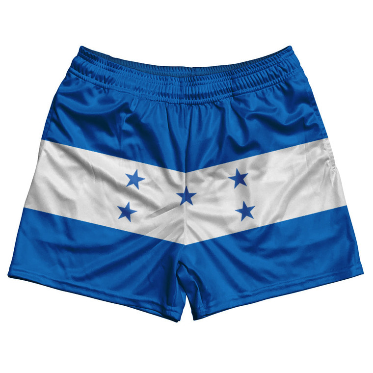 Honduras Country Flag Rugby Shorts - Blue & White