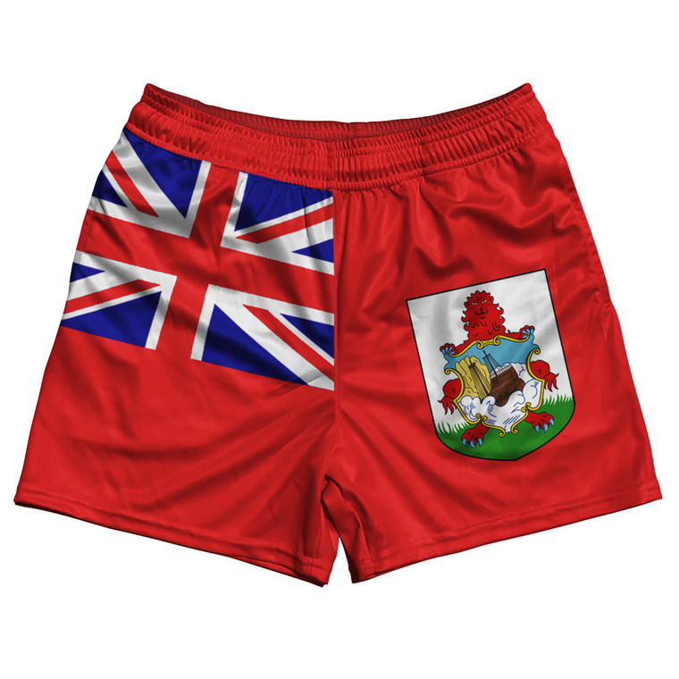 Bermuda Country Flag Rugby Shorts - Red & White & Blue