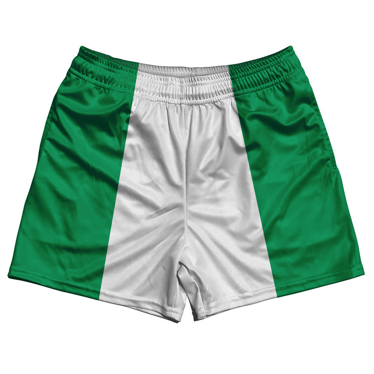 Nigeria Country Flag Rugby Shorts - Green & White