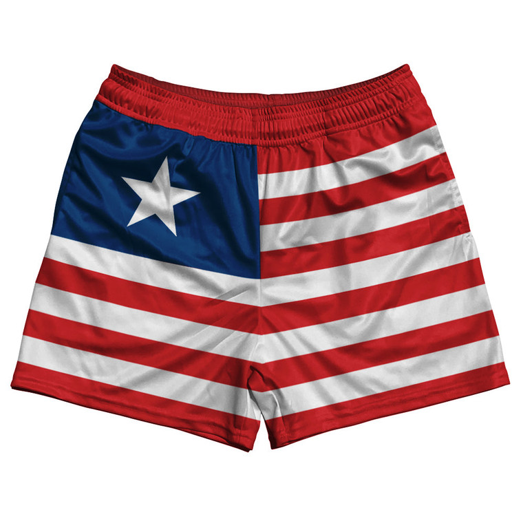 Liberia Country Flag Rugby Shorts - Red & White & Blue