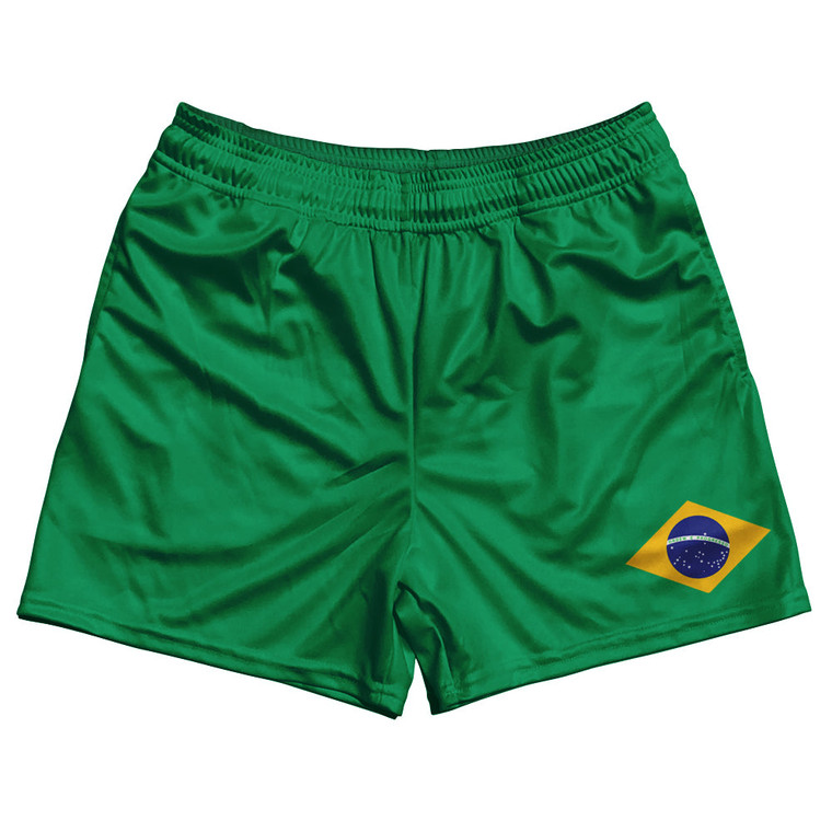 Brazil Country Flag Rugby Shorts - Green & Yellow & Blue