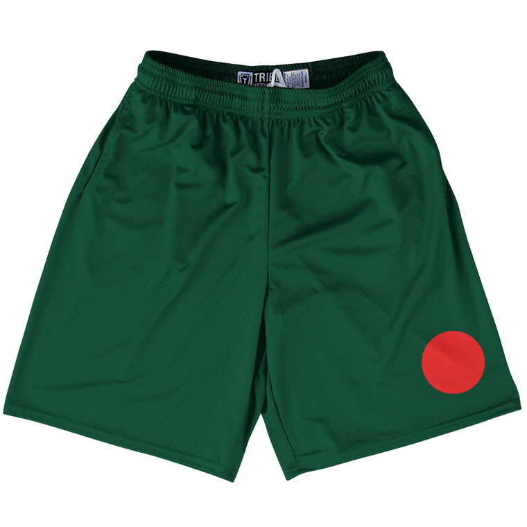 Bangladesh Country Flag Lacrosse Shorts - Green & Red