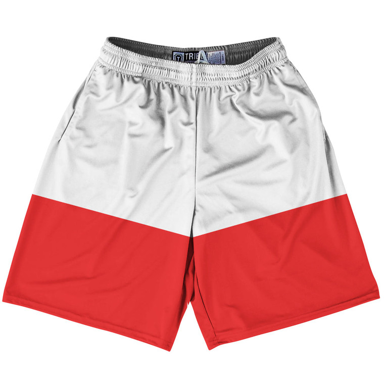 Poland Country Flag Lacrosse Shorts - White & Red