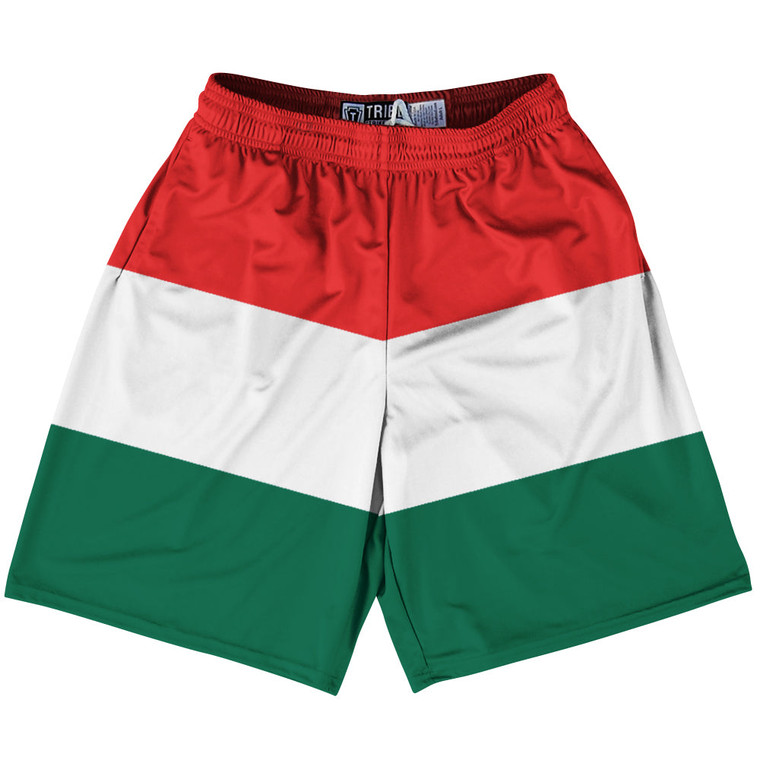 Hungary Country Flag Lacrosse Shorts - Red & White & Green