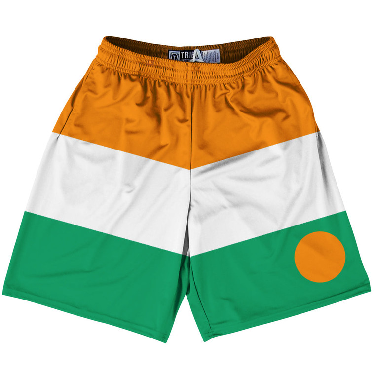 Niger Country Flag Lacrosse Shorts - Orange & White & Green