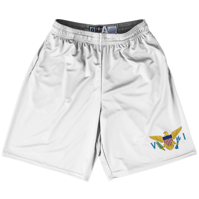 Us Virgin Islands Country Flag Lacrosse Shorts - Blue & White & Yellow