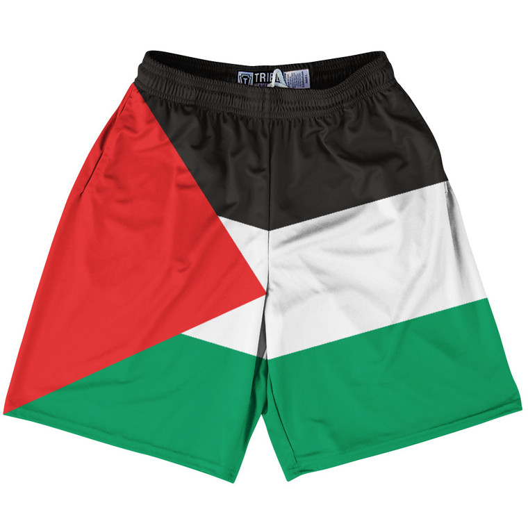 Palestine Country Flag Lacrosse Shorts - Black & White & Green