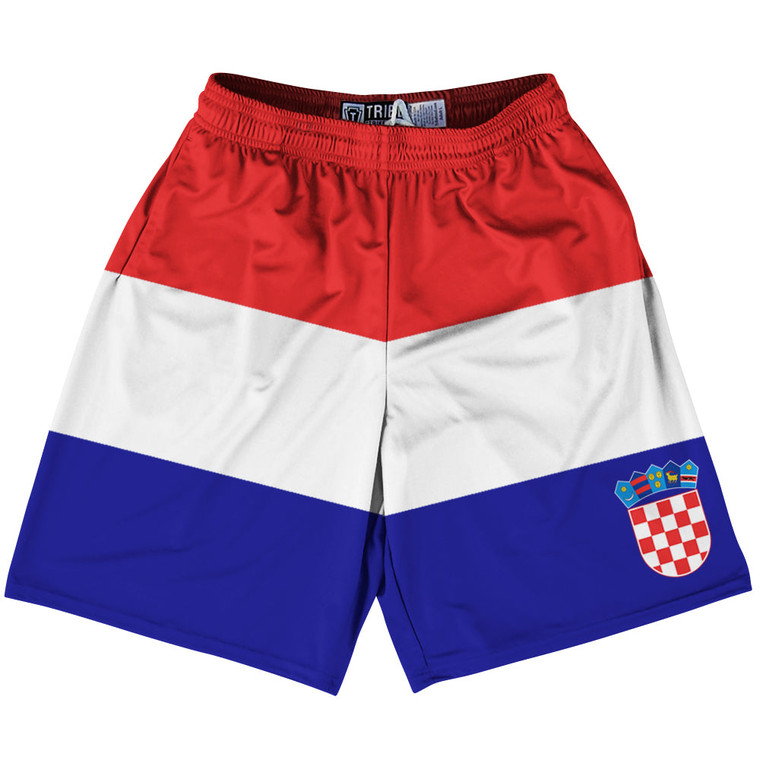 Croatia Country Flag Lacrosse Shorts - Red & White & Blue