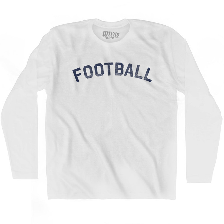 French Football Soccer Adult Cotton Long Sleeve T-shirt - White