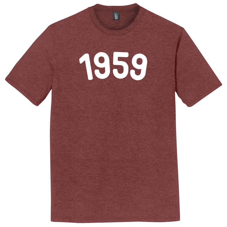 1959 Year Celebration Mens Tri-Blend DTG T-shirt - Maroon Heather
