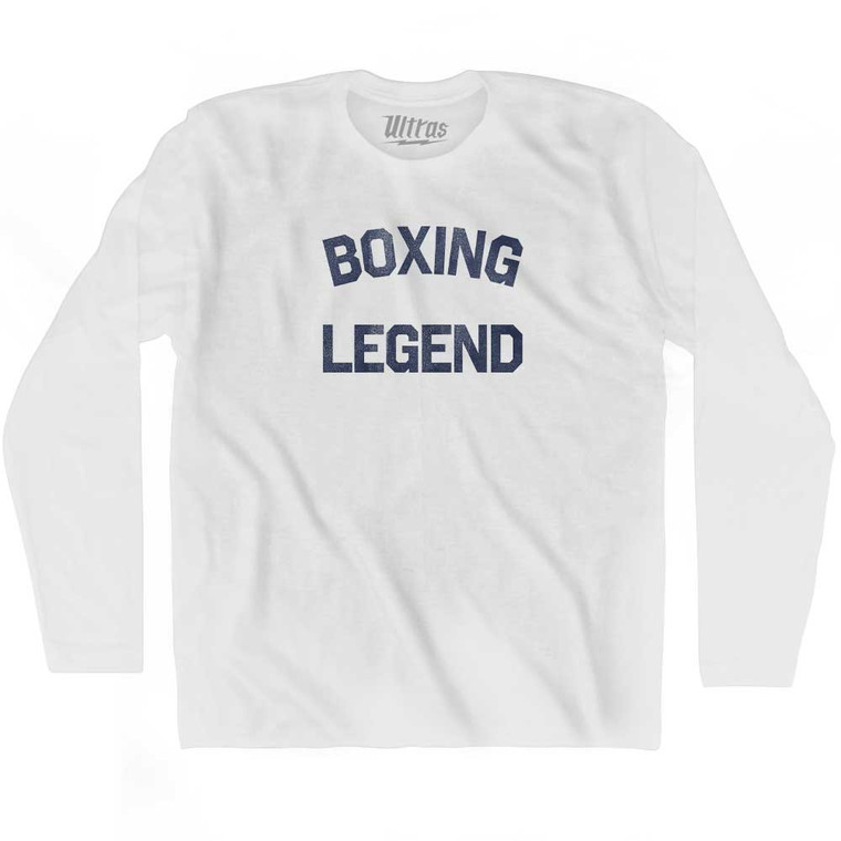 Boxing Legend Adult Cotton Long Sleeve T-shirt - White