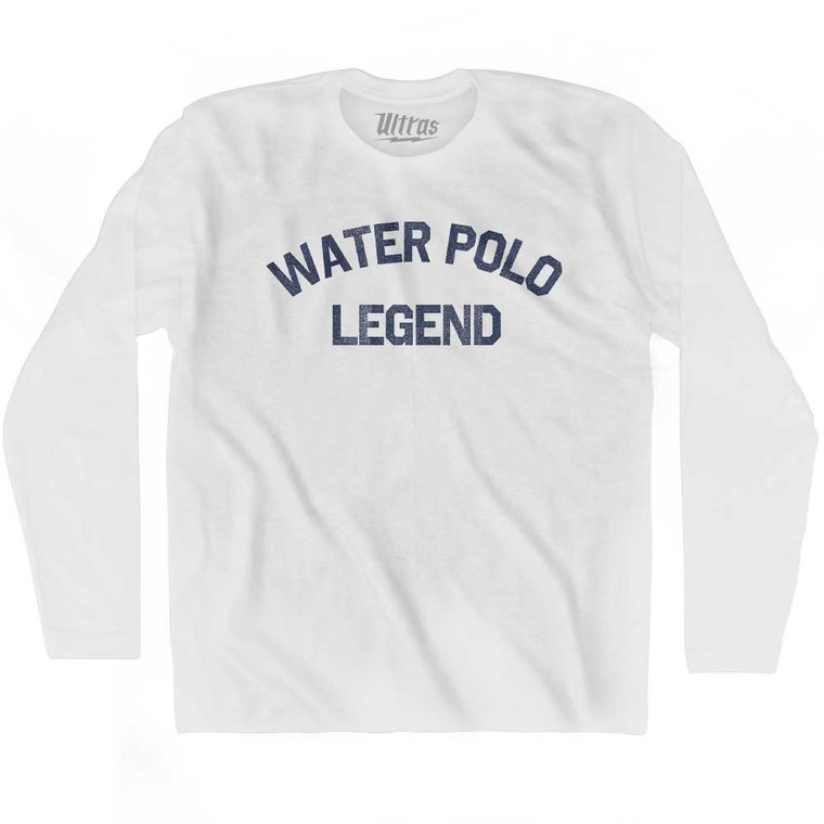 Water Polo Legend Adult Cotton Long Sleeve T-shirt - White