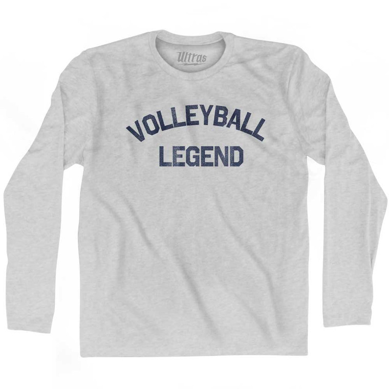 Volleyball Legend Adult Cotton Long Sleeve T-shirt - Grey Heather