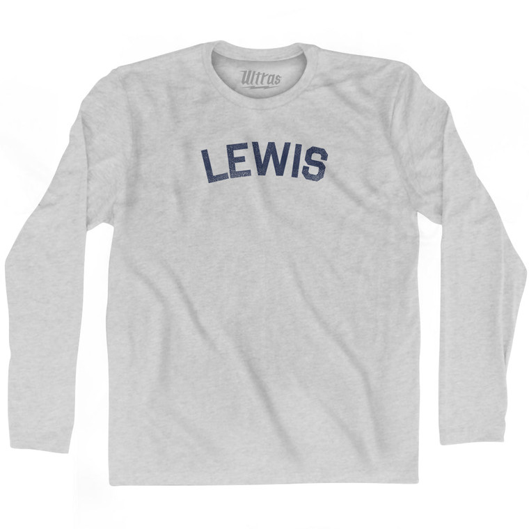 LEWIS Adult Cotton Long Sleeve T-shirt - Grey Heather