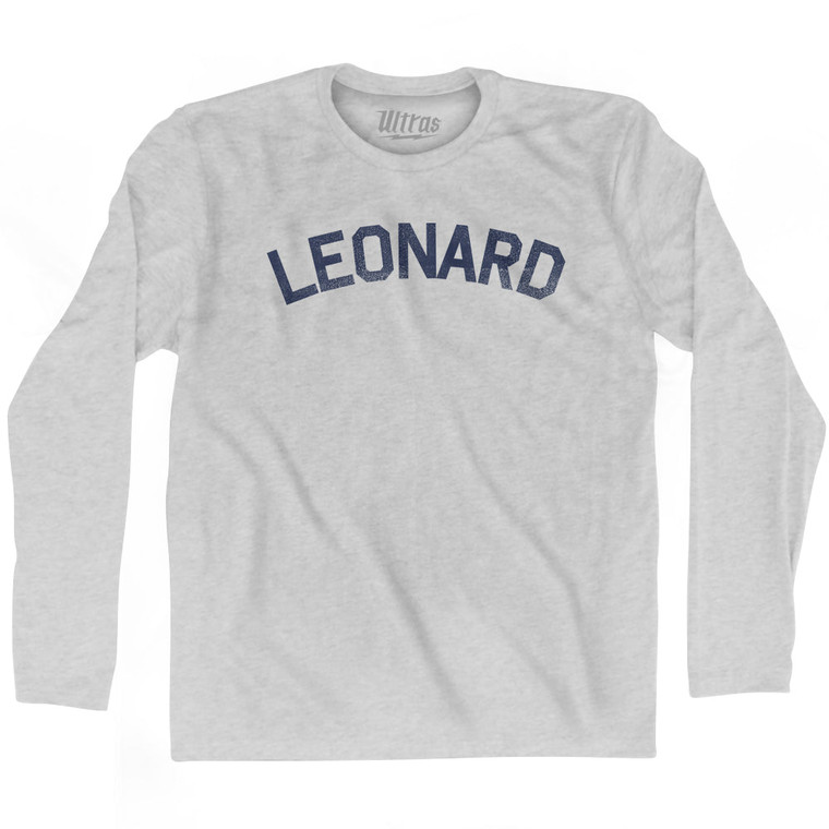 LEONARD Adult Cotton Long Sleeve T-shirt - Grey Heather