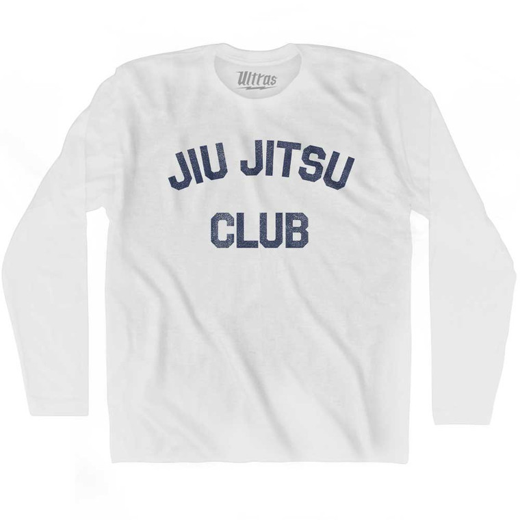 Jiu Jitsu Club Adult Cotton Long Sleeve T-shirt White