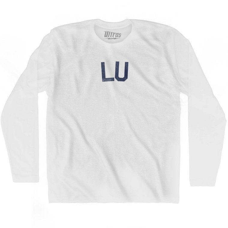 LU Adult Cotton Long Sleeve T-shirt - White