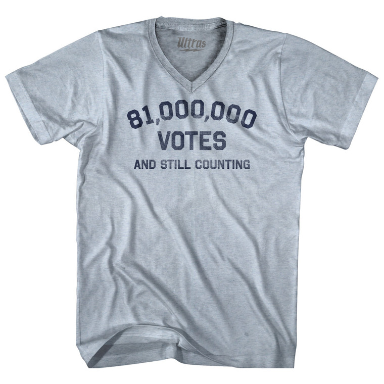 81,000,000 Votes And Still Counting Adult Tri-Blend V-neck T-shirt - Athletic White