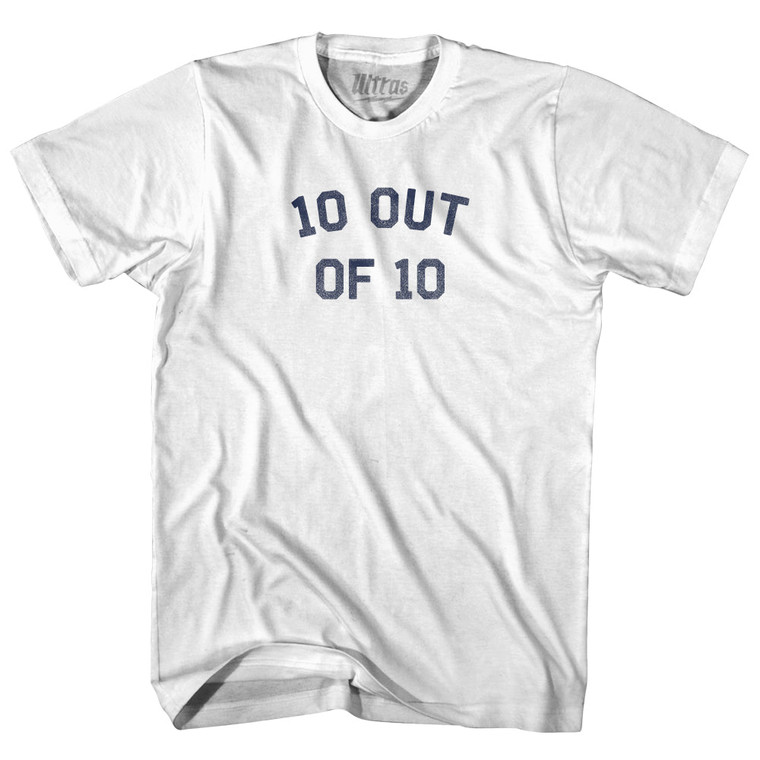 10 Out Of 10 Womens Cotton Junior Cut T-Shirt - White