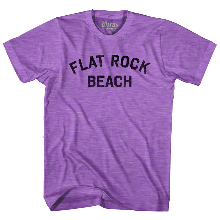 Flat Rock Beach Adult Tri-Blend T-shirt - Heather Purple