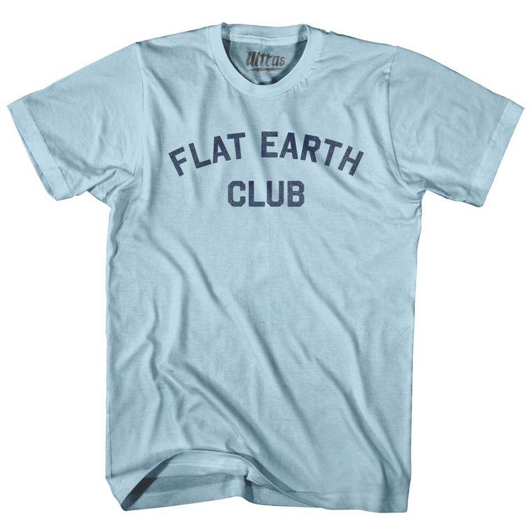 Flat Earth Club Adult Cotton T-shirt - Light Blue