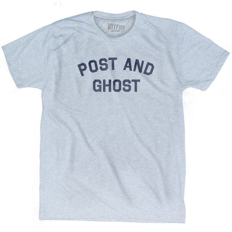 Post And Ghost Adult Tri-Blend T-shirt - Athletic White